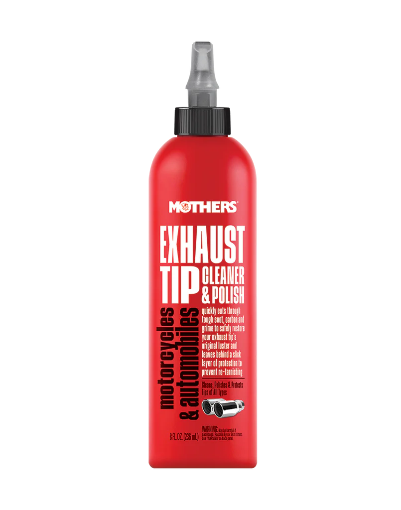 Limpiador y pulidor de puntas de escape Mothers Exhaust Tip Cleaner & Polish 8 oz para acero inoxidable y cromados.