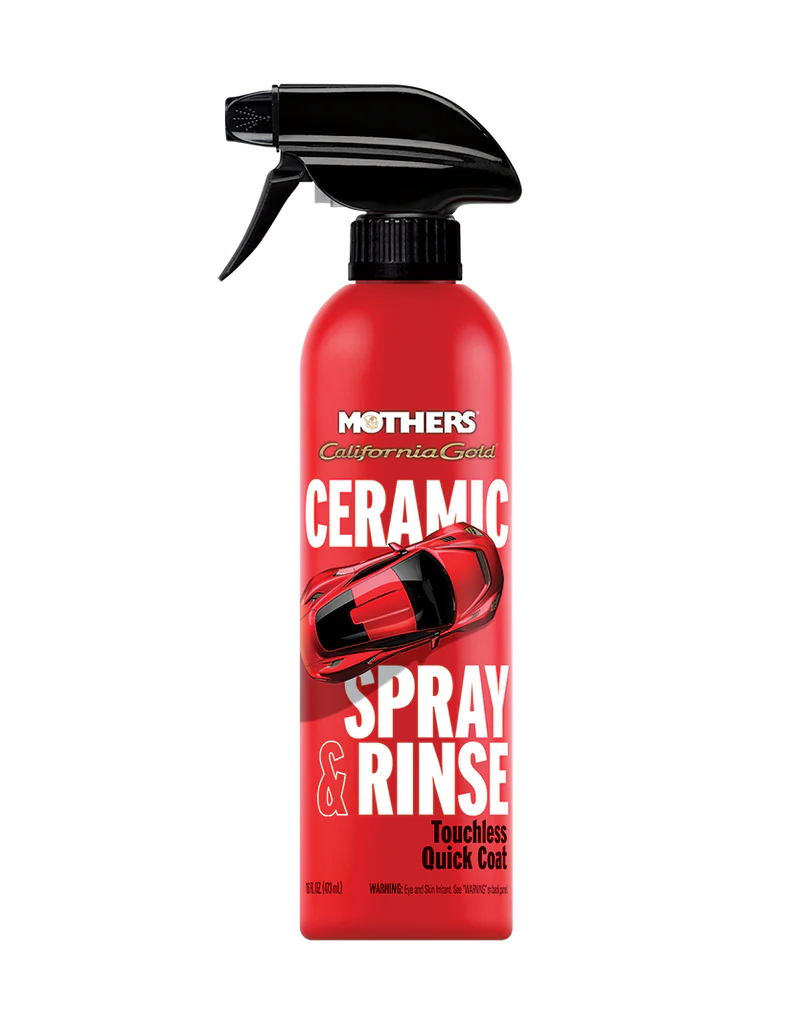 Sellador Cerámico Spray & Rinse Mothers California Gold 24 oz con tecnología SiO₂ para proteger la pintura del automóvil.