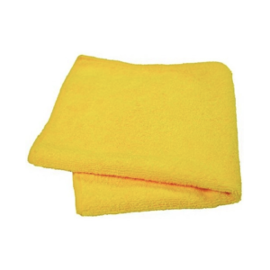 Paño de microfibra amarillo de 40 x 40 cm para limpieza y detailing automotriz.